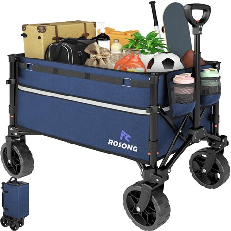 ROSONG Collapsible Wagon Cart with Wheels Foldable - Folding Utility ...