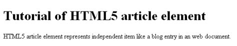 Image result for Article HTML5