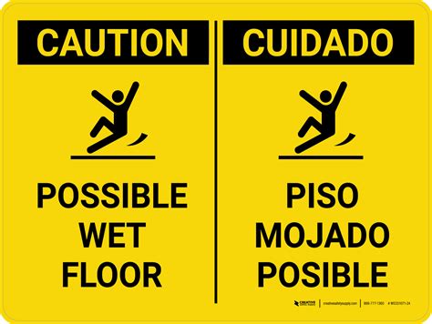 Caution Wet Floor Sign In Spanish at Samantha Hanlon blog