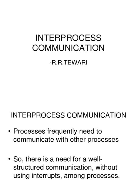 Image result for Discuss Interprocess Communication
