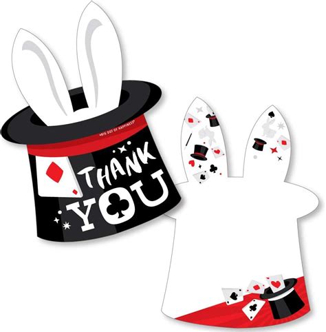 Buy Big Dot of Happiness Ta-Da, Magic Show - Shaped Thank You Cards ...