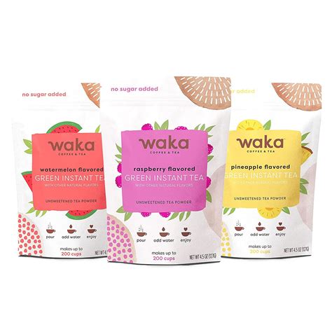 Waka — Unsweetened Instant Tea Powder 3-Bag Combo — 100% Tea Leaves ...
