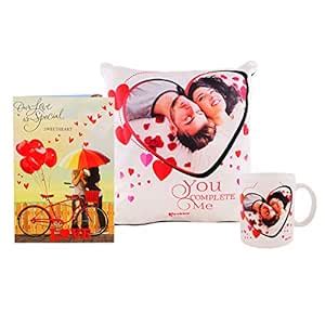 Buy Archies Valentine Love Gifts Ceramic Love Quotation Mug & Cushion+ ...