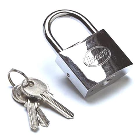 Bulk Hardware BH50724 Chrome Marine Padlock with Brass Mechanism, 50 mm ...