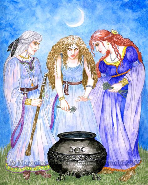 Maiden Mother Crone Triple Goddess Print Three Priestesses Wall Art ...