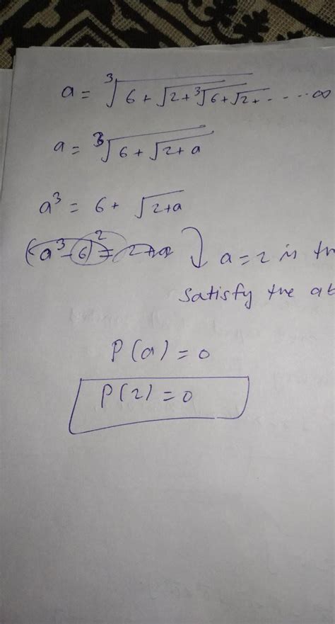 21. Let a = 36+ 6+12+ 2+36+ √2+36 2+36+ √2+... If p(x) is a polynomial ...