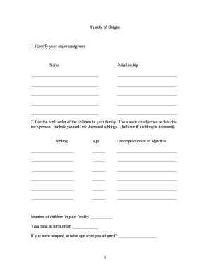 Family Of Origin Worksheet Pdf - Fill Online, Printable, Fillable ...