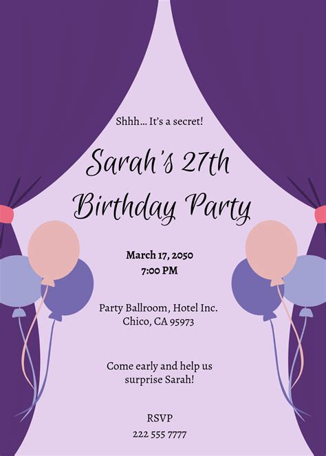 Surprise Birthday Party Invitation Ideas