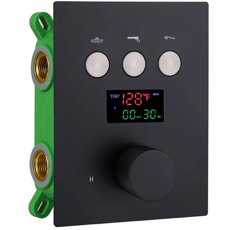 AYIVG Matte Black Shower Flow Control Valve Temperature Display ...