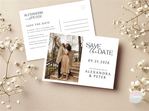 Vintage Postcard Save The Date Template