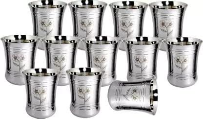 Buy BALRAM Steel (Pack of 2) Stainless Steel Glass Set of 5 pcs (400ml ...