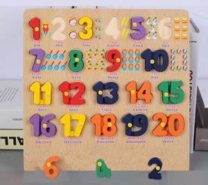 Plus Shine 1-20 Numerical Wooden Puzzle Board for Kids Counting Number ...