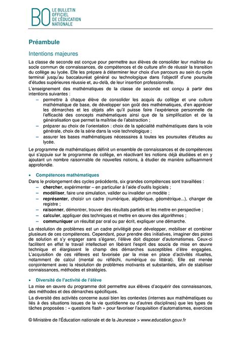 Programme De Math Seconde 的图像结果