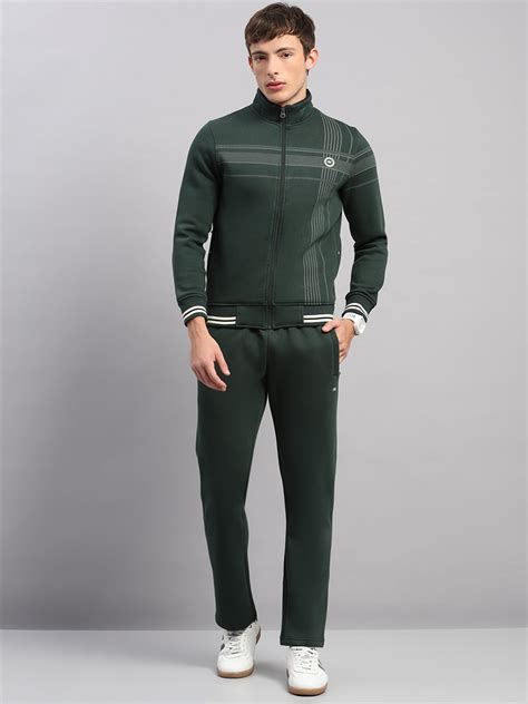 Buy Men Green Solid Collar Full Sleeve Winter Tracksuit Online in India ...