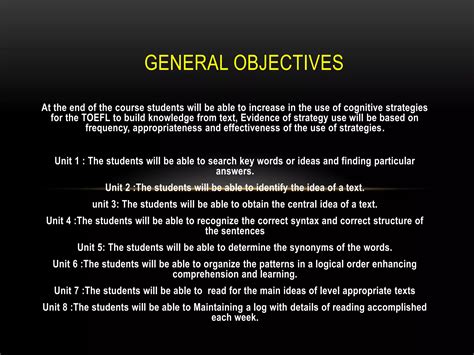 General objectives | PPTX