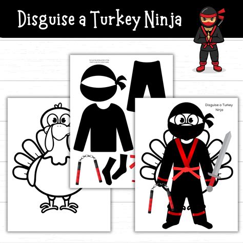 Printable Disguise a Turkey Ninja - Mom. Wife. Busy Life.