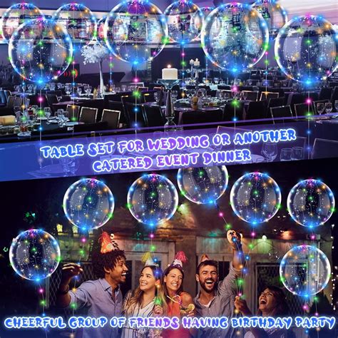 Buy LED Balloons 40 Sets, LED Light Up Bobo Balloons 20 Inches with ...