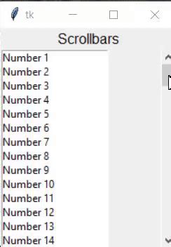 Scrollbar to Frame in Tkinter Python 的图像结果