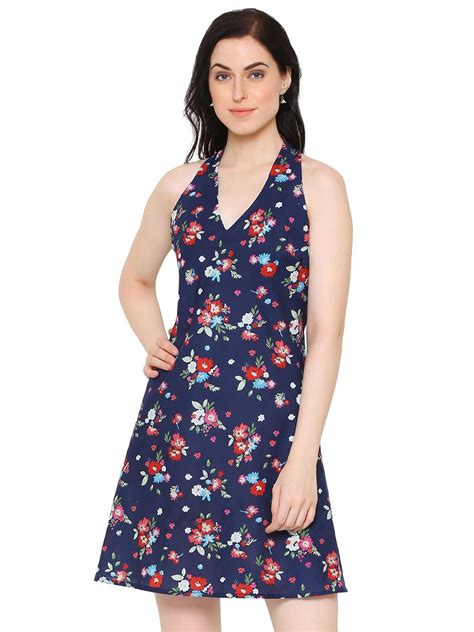 Buy Yash Gallery Women's Cotton Floral Printed Mini A-Line Dress for ...
