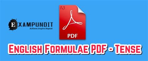 English Formulae PDF - Tense