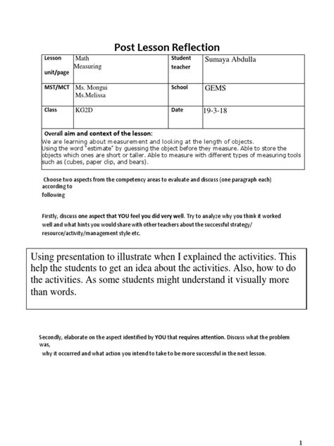 Reflection On Math Lesson 的图像结果