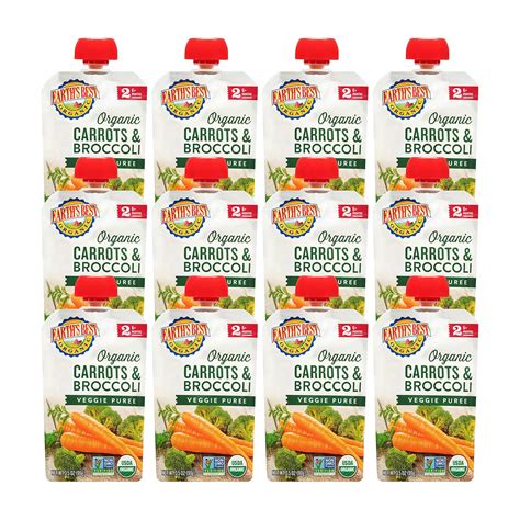 Amazon.com: Earth's Best Organic Baby Food Pouches, Stage 2 Vegetable Puree for Babies 6 Months ...