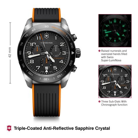Victorinox Swiss Army Men Chronograph Watch 42 mm Black Dial 242050 ...