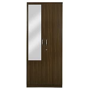 ABBAJI INTERIORS Engineered Two-Door Wardrobe with Mirror and 2 Drawers ...