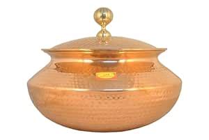 Buy Shiv Shakti Arts Copper Hammered Biryani Handi Chaffing Dish Pan ...