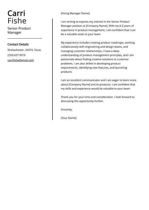 Senior Product Manager Cover Letter Examples (Template & 20+ Tips)