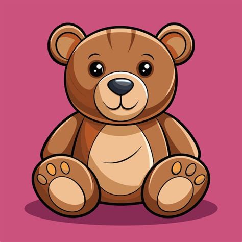 A brown teddy bear with a brown nose and a pink background | Premium Vector