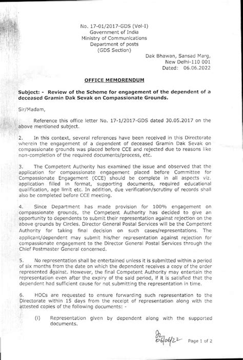 Review of the Scheme for engagement of the dependent of a deceased ...