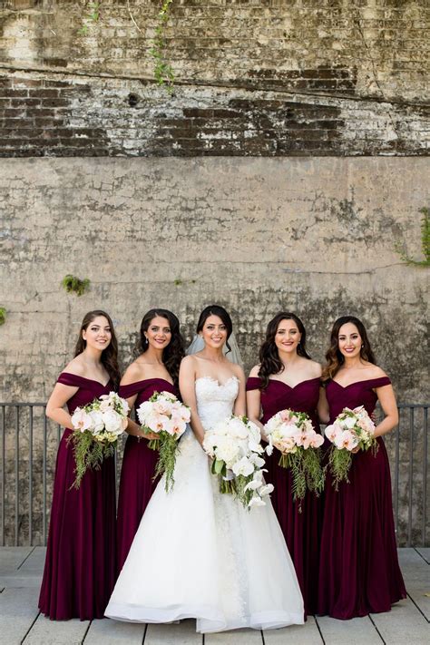 bridesmaid makeup burgundy dress