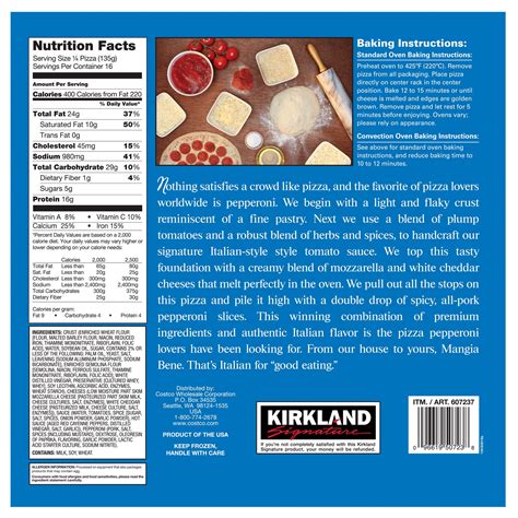 Costco Pepperoni Pizza Nutrition Facts at Anna Quevedo blog