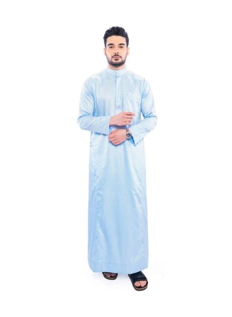 Kurvig Saudi Sky Blue Thobe | Thobe | Islamic Shop