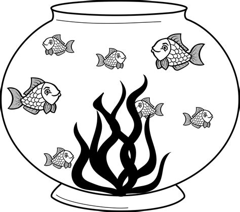 Seaweeds Clipart Black And White Fish