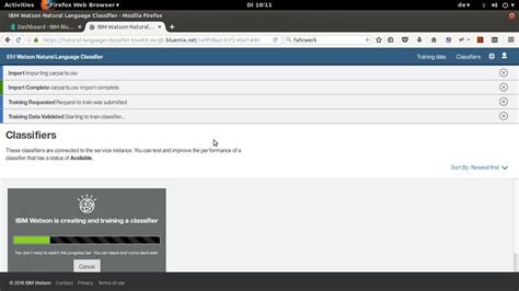 Eine Oberfläche für den Bluemix Watson Natural Language Classifier