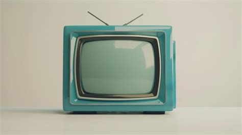 Vintage teal television on a white background retro technology concept ...