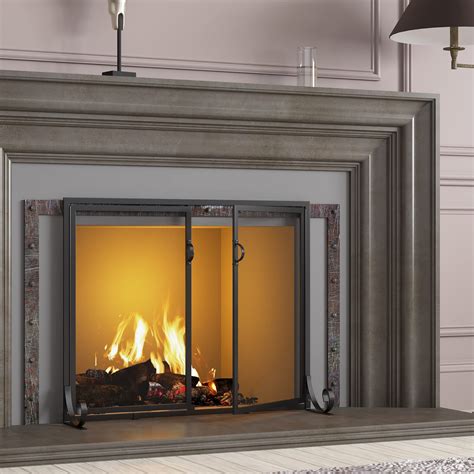 Pre Fab Fireplace With Glass Doors Screens Fireplace Doors
