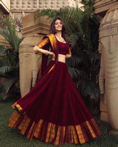 Fabcartz Self Design Semi Stitched Lehenga Choli - Buy Fabcartz Self ...