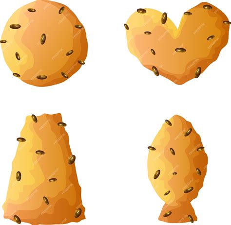 Premium Vector | Set of delicious cookies with chocolate of different ...