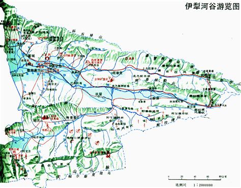 伊犁河谷游览图 - 新疆地图 Xingjiang Maps - 美景旅游网
