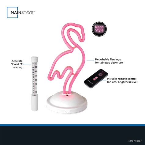 Buy Mainstays Pink Flamingo LED Neon-like Pool Thermometer. On and Off ...