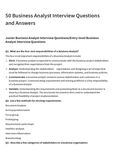 Business Analyst Interview Questions and Answers Master Class Free Course 的图像结果