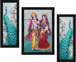 Art Amori Glarious Radhe krishna 3 piece Painting with Synthetic Frame ...