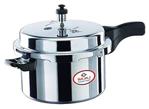 Buy Bajaj Aluminium Pressure Cooker with Outer Lid, 2 litres, silver ...