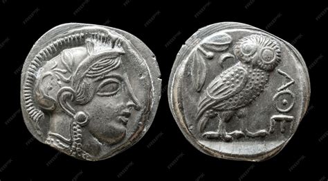 Premium Photo | Ancient Greek coin showing goddess Athena and owl