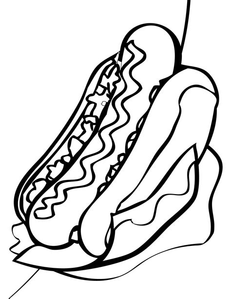 Hot Dog Coloring Page at GetColorings.com | Free printable colorings ...