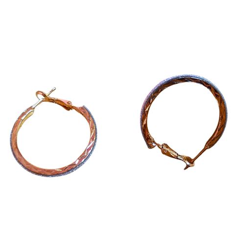 Purchase Silver & Golden Alloy Hoop Earrings – Handmade Dual-Tone ...