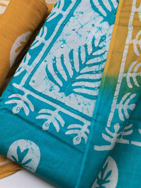 Printed Cotton Blend Unstitched Suit With Dupatta – mbz.in